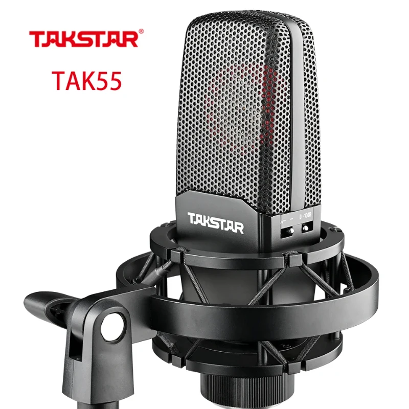 Takstar TAK55 Professional Recording Microphone with Shock Mount and Pop Filter For Vocal Recording Podcasting Radio Studio