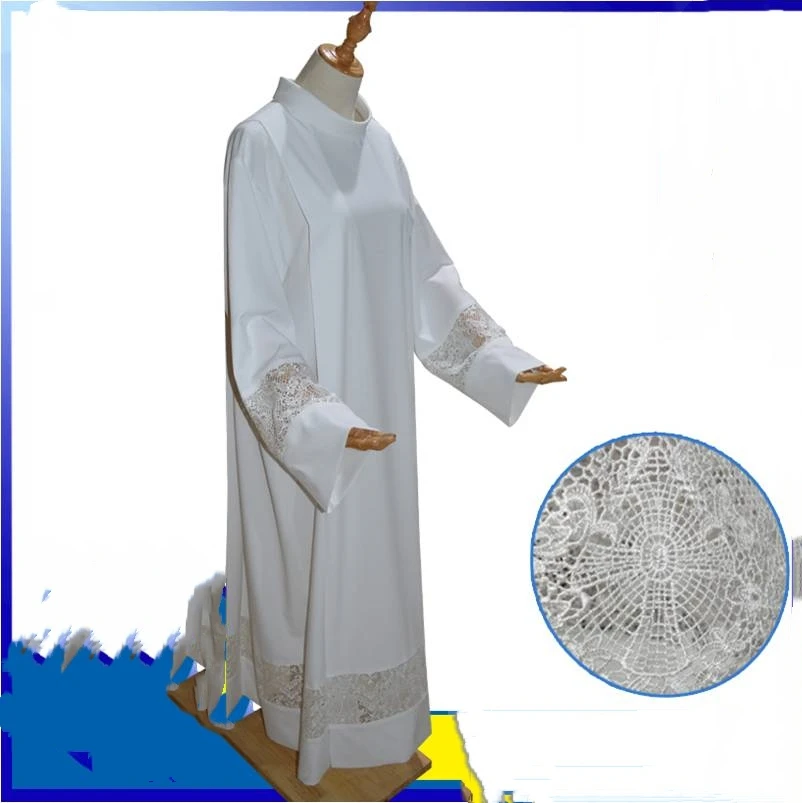 Voorgevoel Krijgsgevangene Pedagogie Witte Alb Priester Administratieve Liturgische Kleding Christelijke Pastor  Kleding Katholiek Kerkuniform Kanten Geestelijkheid Gewaad Priester  Uniformen - AliExpress