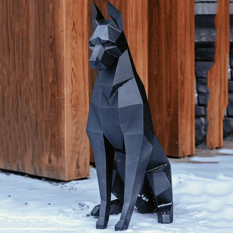 100cm Doberman dog 3D Animal Sculpture Doberman Papercraft bedroom Living Room handmade DIY Geometric origami model 3d paper model