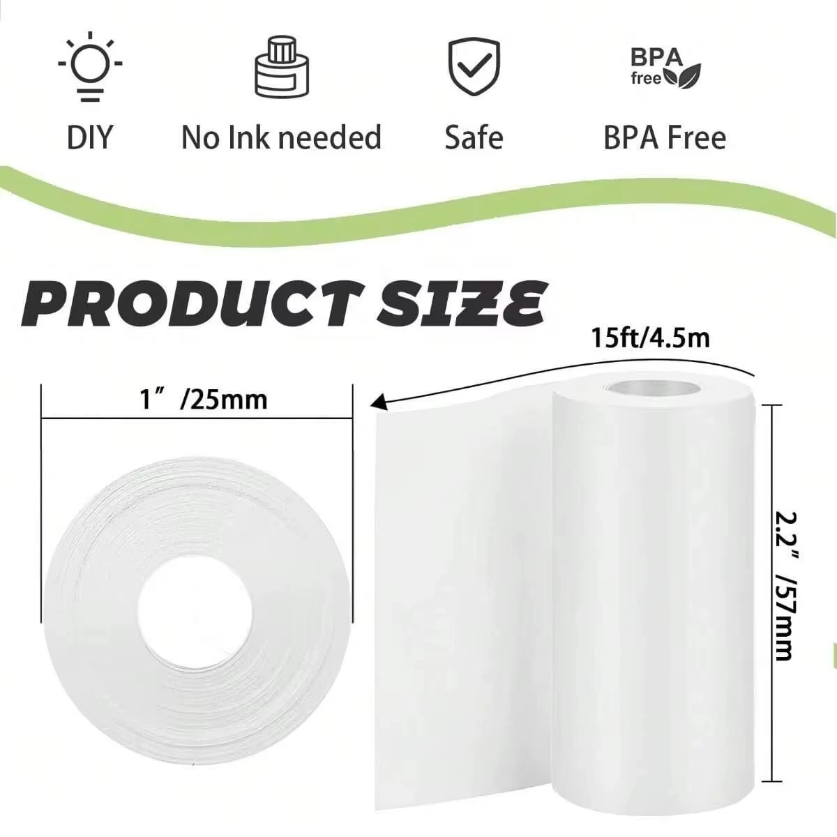 Thermal Paper Thermal Paper Roll 30Rolls White 57x25mm Non-Adheisve For Mini Printer Sticker Thermal Printer And Portable Instant Camera