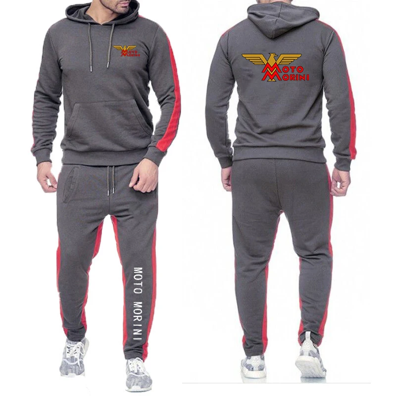 Mens Casual Hooded Tracksuit Hoodies Sweatpants Sports Set