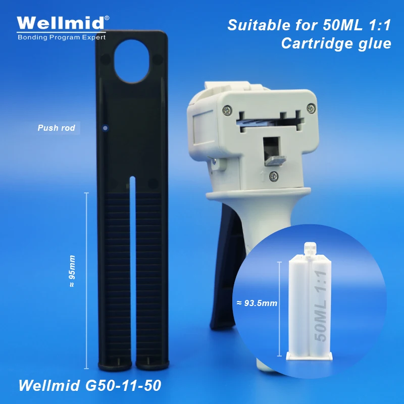 50ml 1:1 Epoxy Adhesives Dispensing Gun 2K Kit Portable Double Tube Mixing Dispenser Loctite ARALDITE 3M Cartridges AB Glue Gun epoxy adhesive dispensing gun