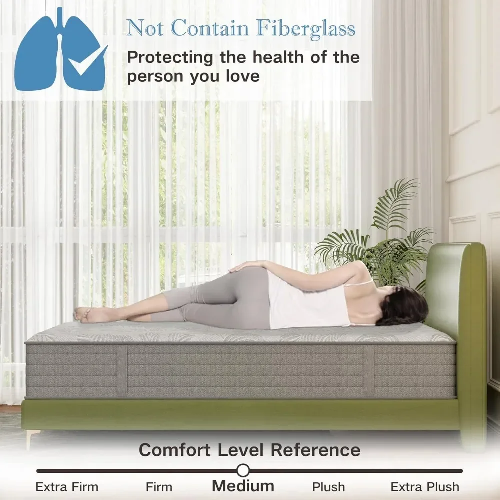 Mattress 12 Inch,Gel Memory Foam Mattress in a Box Individually Pocket Springs,Pressure Relief,CertiPUR-US Certified 5