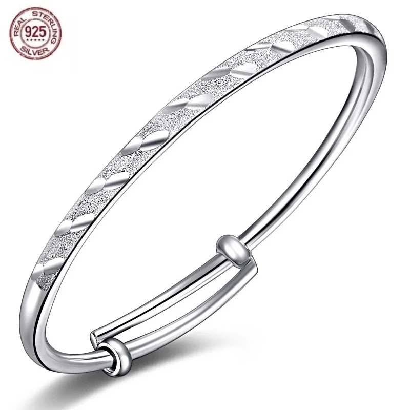 

100% factory price S925 pure silver round tube push-pull meteor shower round stick women's bracelet