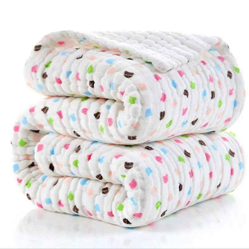 12 Layers Muslin Cotton 110X110CM Baby Blanket Super Thick Newborn Swaddling Autumn Baby Swaddle Bedding Quilt Receiving Blanket 5