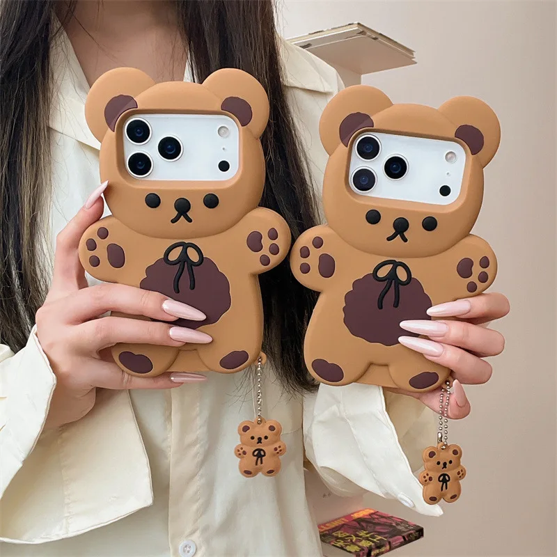 3D Cartoon Bear Silicone iPhone Case – Shockproof Cover — detail image 6