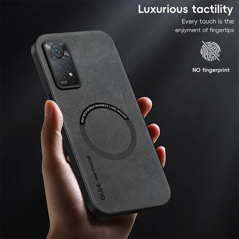 Magnetic Retro Leather Soft Case | Wireless Charging Phone Cover