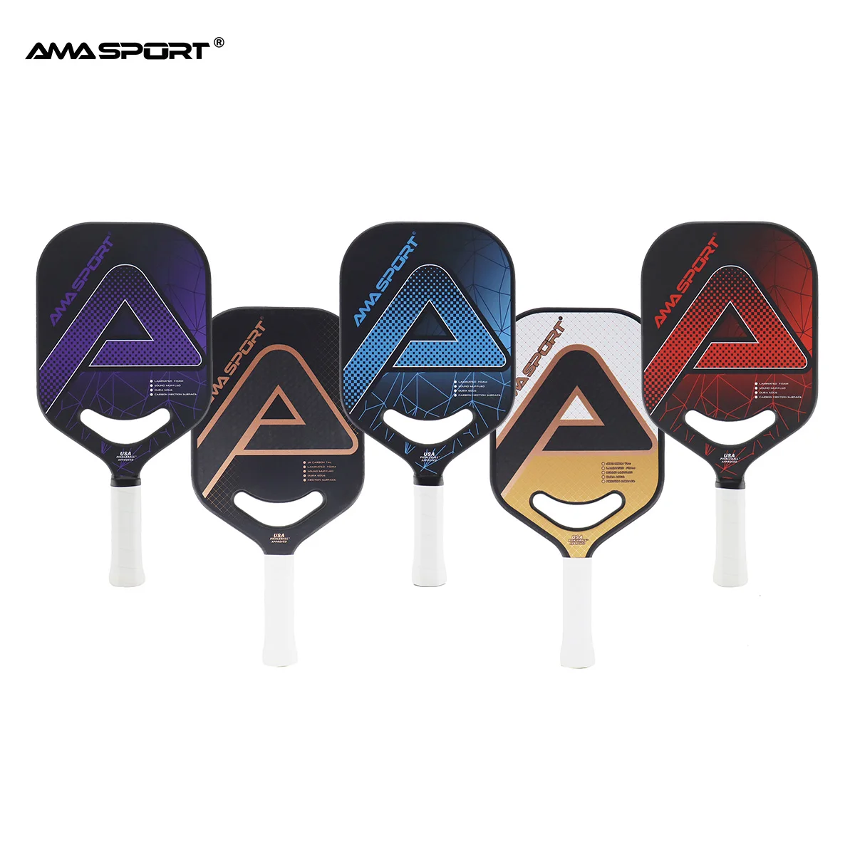 

AMASPORT Pickleball Paddles USAPA Approved 3K/Full Carbon Fiber Surface Widebody Thick Polymer Honeycomb Core Raquette Padel