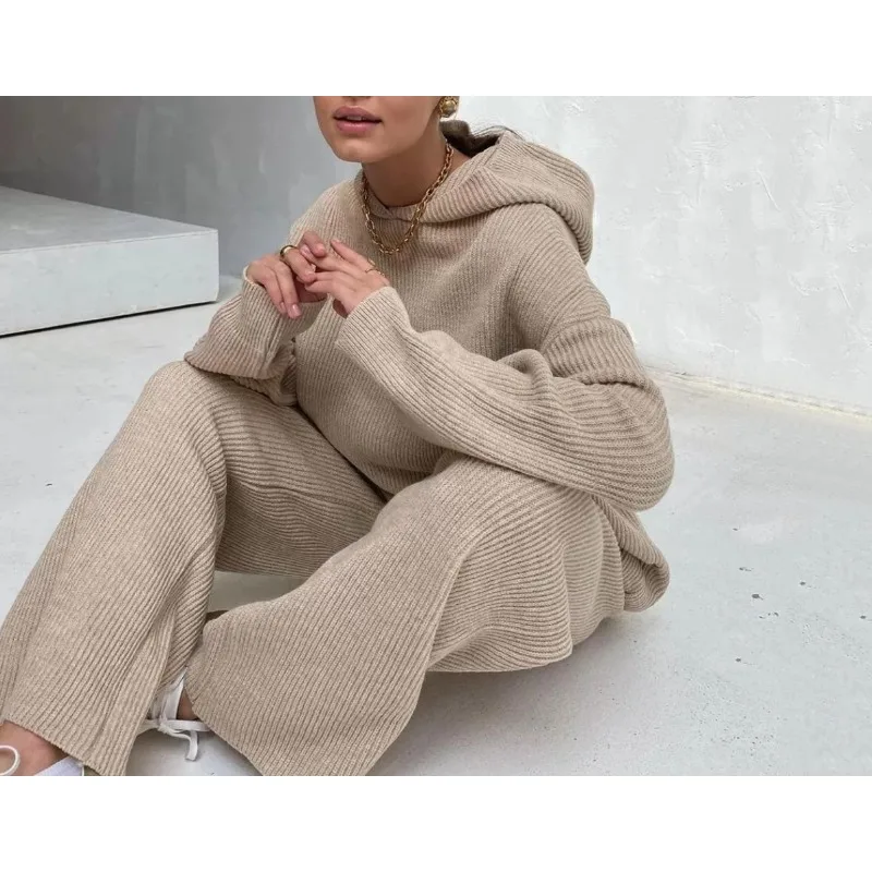 Women's New Fashion Sports Sweater Set Autumn & Winter Temperament Commuting Loose Two Piece Set Outfits for Women