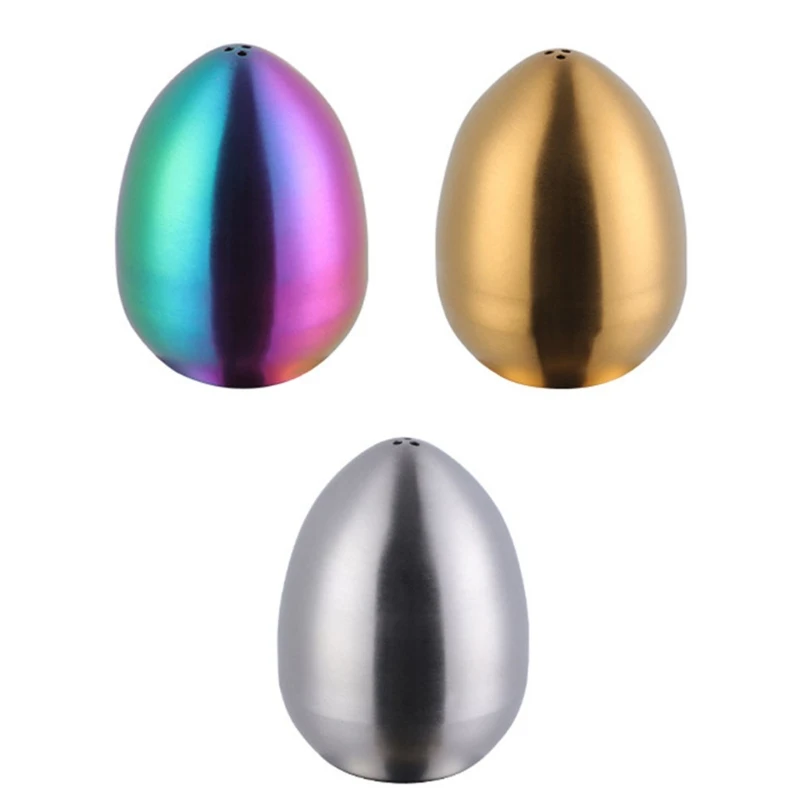 

Egg Salt Pepper Shaker Stainless Steel Condiment Jar Container Drop shipping