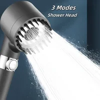 High Pressurized Filter Shower Head 3-mode Adjustable Spray With Massage Brush Rain Faucet Shower Set Bathroom Accessory 1