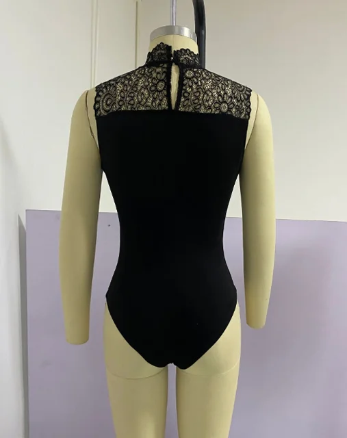 Kimberly Lace Patchwork Round Neck Bodysuit 4