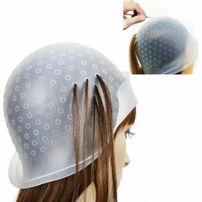 Silicone Cap for Scratches Hair Painting Hat for Scratches Silicone Meches Hair Coloring Hat for Highlighting Hood Hair Dye Cap 6