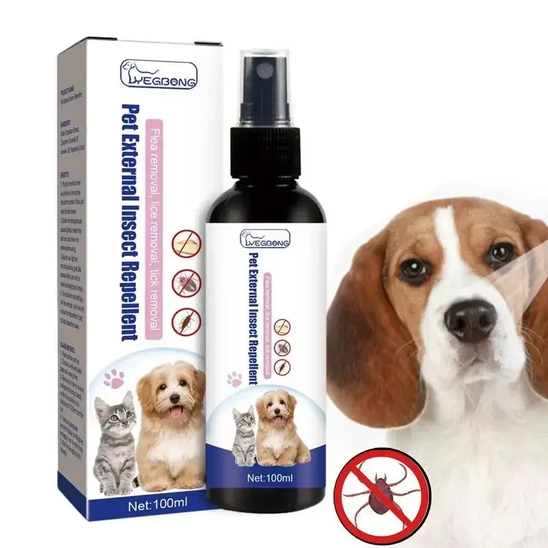 Pet Dog Cat Anti Flea Drops 100ml Insecticide Flea Lice Insect Remover Spray And Tick Concentrate Formula