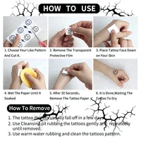 2Sheets Large Halloween Black Lightning Temporary Tattoo Sticker for Halloween makeup – Realistic Vein Design Face Tattoo Body A 6