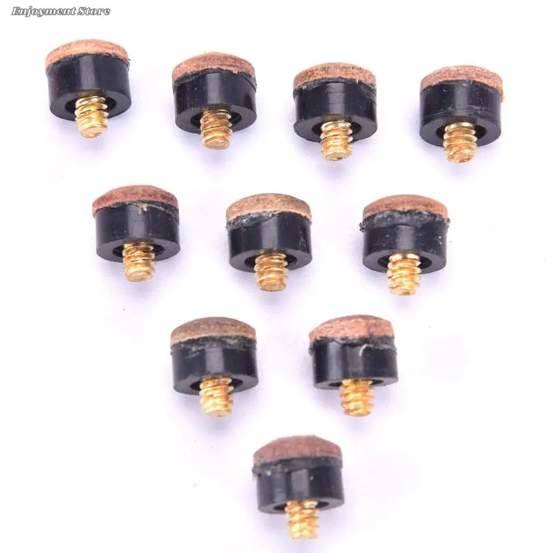 10PCs Screw On Cue Tips Billiard Pool Cue Stick Snooker Parts 10mm/11mm/12mm/13mm