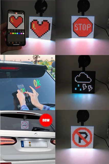 LED Display On Car Rear Window APP Control Programmable DIY