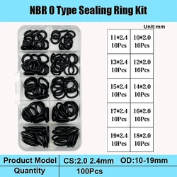 High - Temperature Oil Resistant Silicone Rubber O - Ring Seal Gasket (Red) (10G 100pcs black)