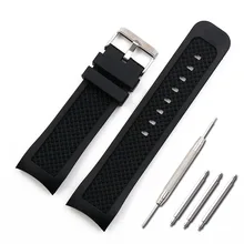 

Silicone strap male 24mm curved interface pin buckle watch accessories for IWC series sports waterproof rubber strap men watch