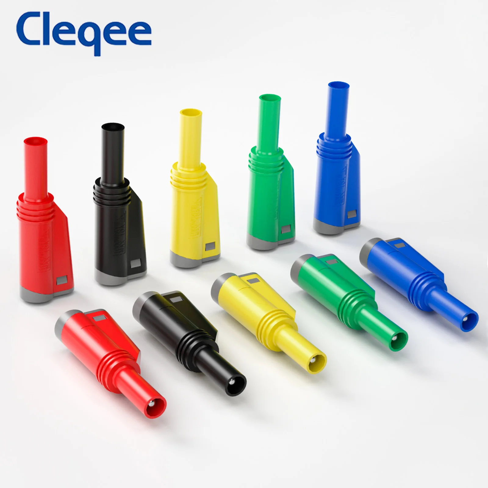 Cleqee P3005 스택형 안전 4mm 바나나 플러그 솔더/어셈블리 멀티미터 테스트용 고품질 무용접 커넥터