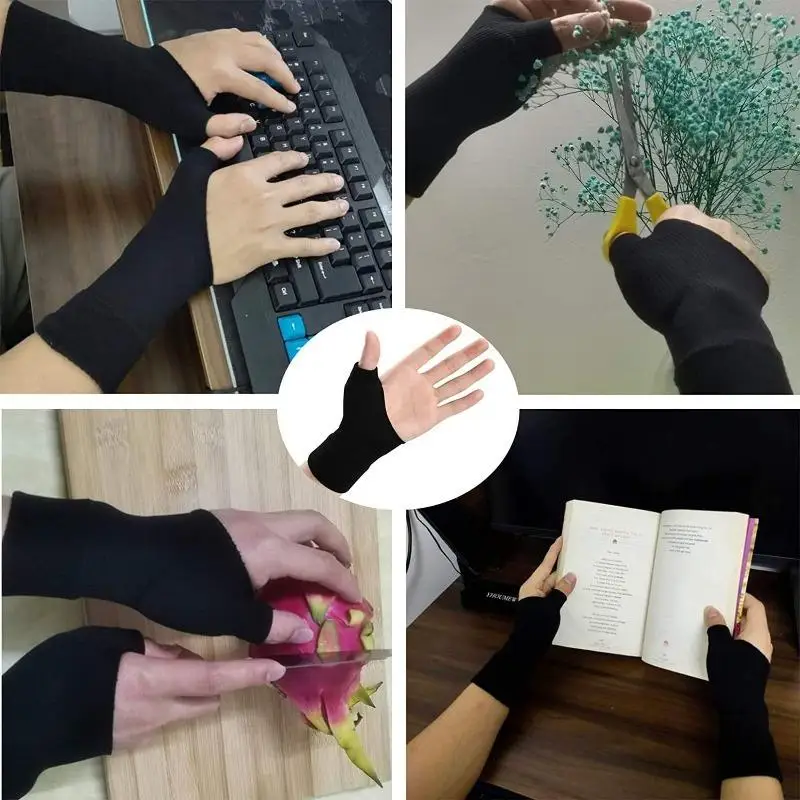 Elastic Wristband Gloves Thumb Tendon Sheath Keyboarding Wrist Protection Cover Sports Breathable Compression Wrist Sleeve