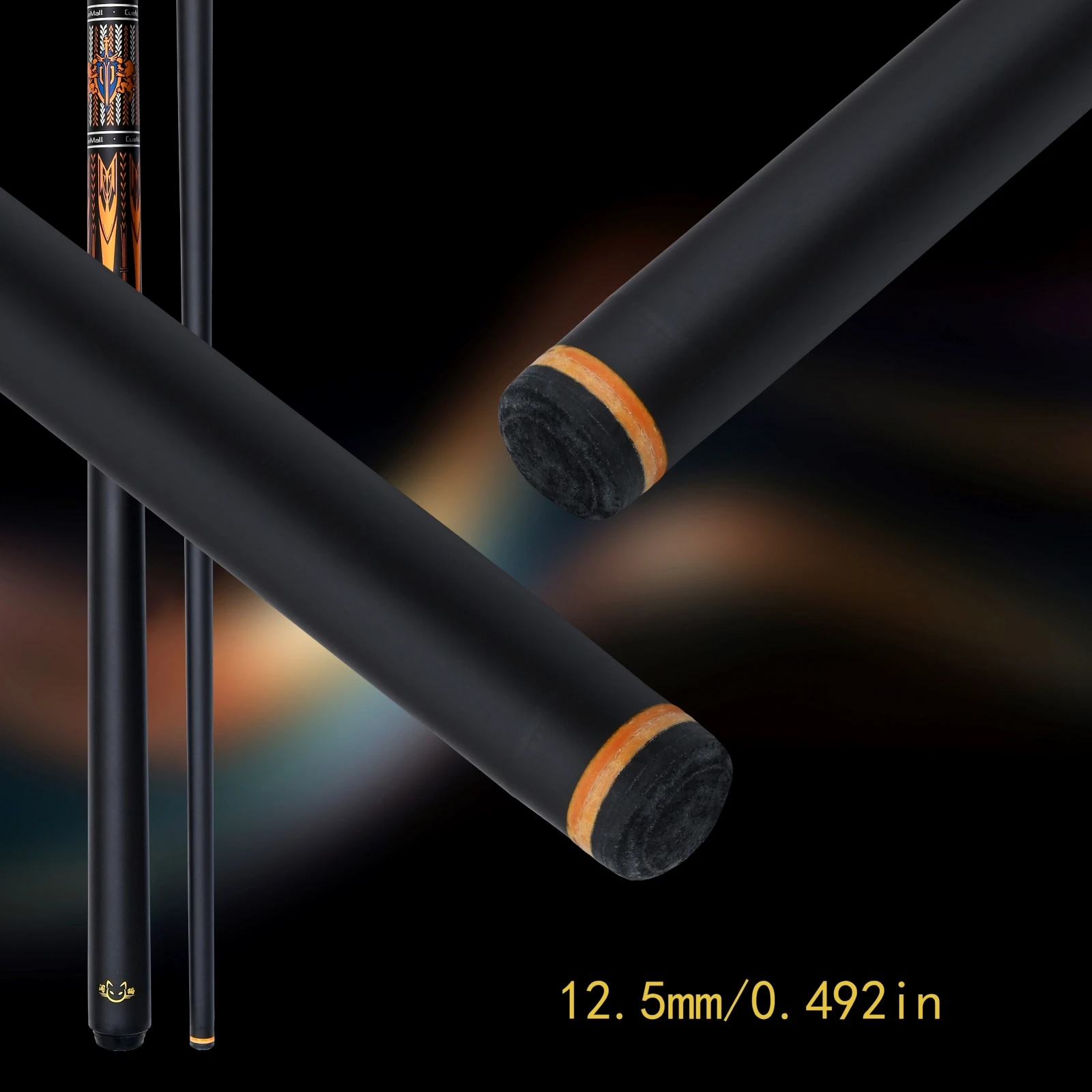 12.5mm低偏向カーボンファイバービリヤードキューシャフト多層チップ