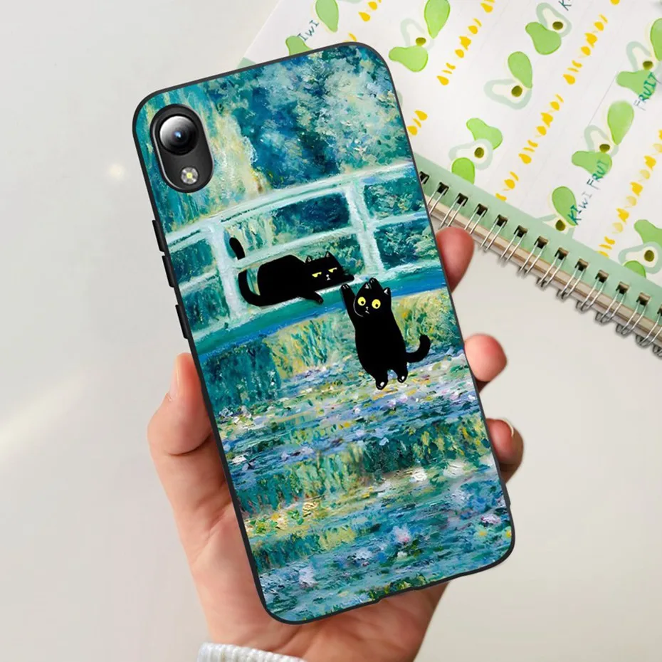 Lovely Printing Black Silicon Soft Back Cover Phone Case