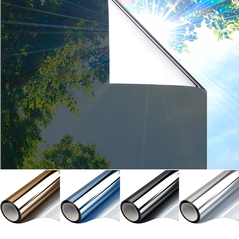 OneWay Window Film Daytime Privacy Mirror Film NonAdhesive Window Film Heat Insulation Control