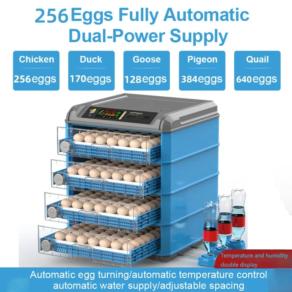 

Fully Automatic Digital Egg Incubator, Household Brooder Farm Chicken and Bird Eggs Incubator, 256 Eggs