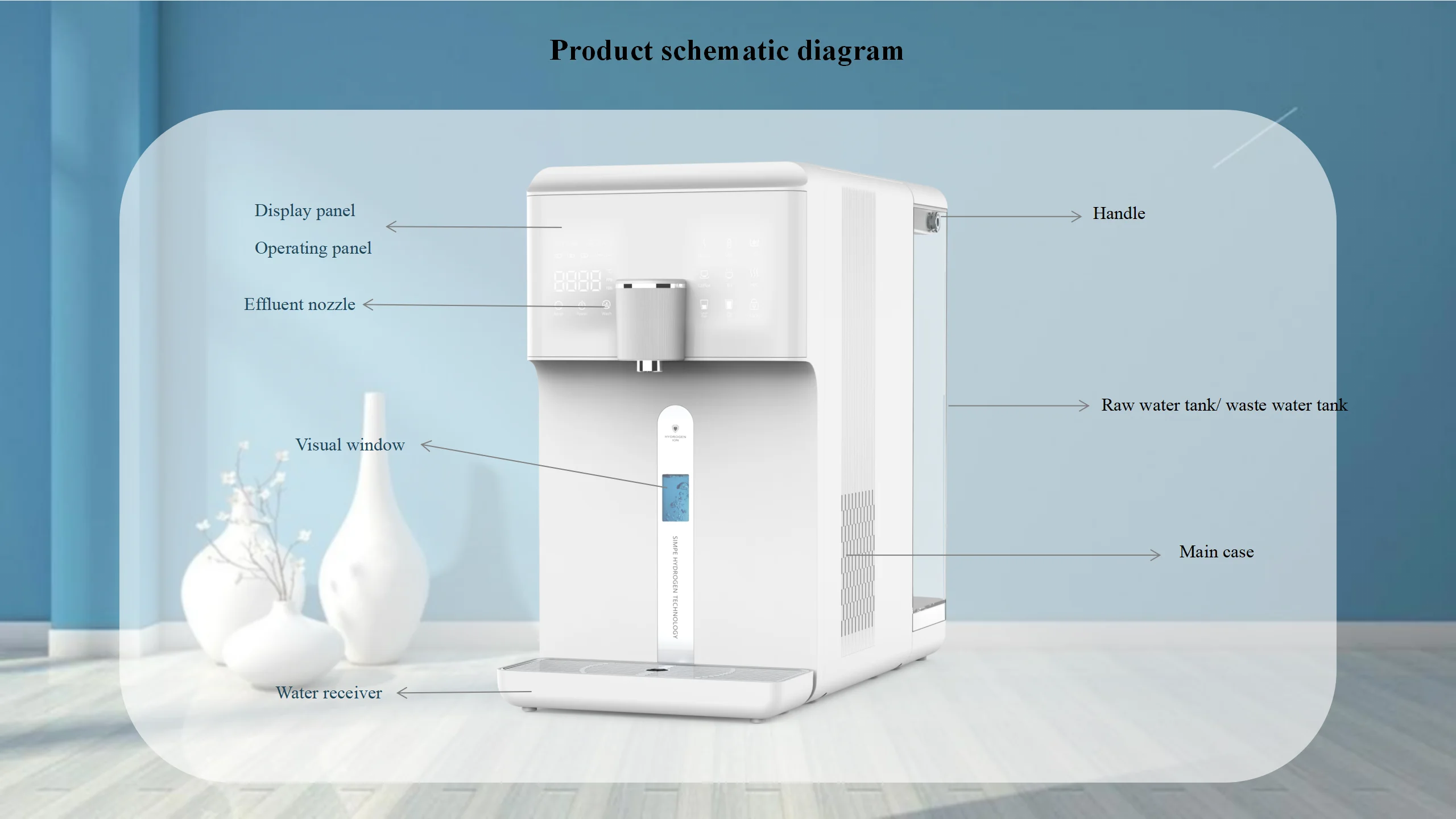 Hydrogen-Rich Cold And Hot Drinking Water Dispenser Desktop Reverse Osmosis Water Purifier 6