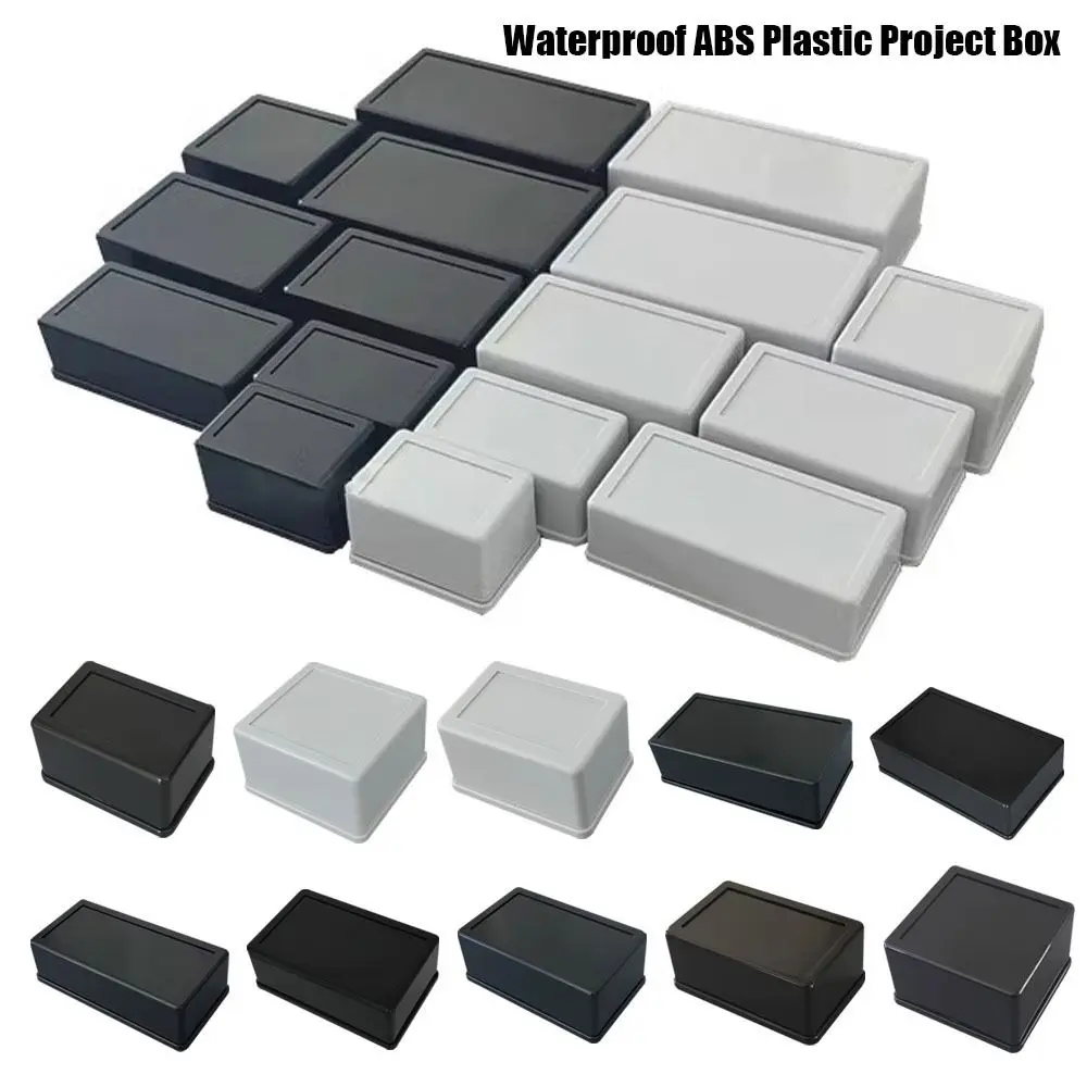 Waterproof ABS Plastic Storage Case - Multi-Style Electronic Instrument Enclosure Box, White & Black