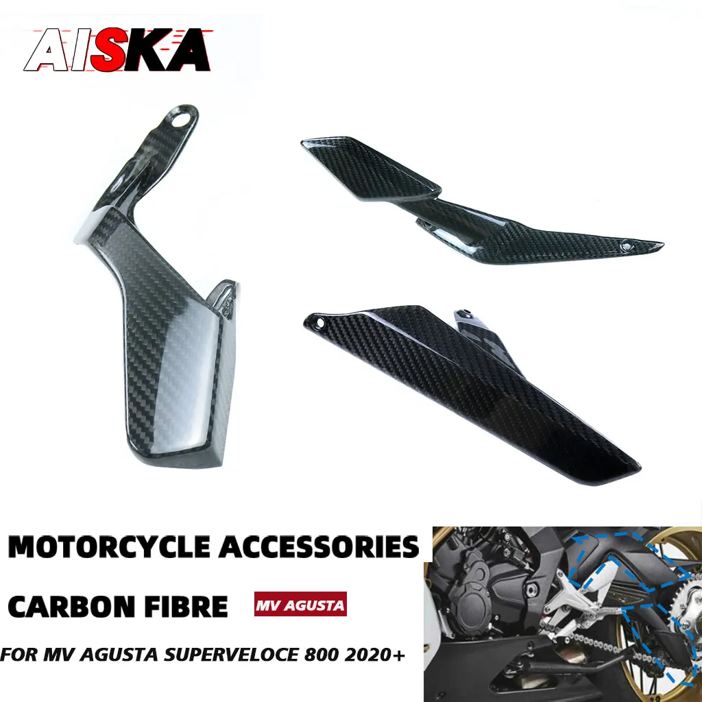 

For MV Agusta Superveloce 800 2020 2021 2022 Motorcycle Accessories Real Carbon Fiber Chain Guard Fairings Swingarm Cover Panel