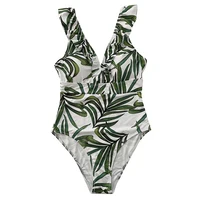 Sexy One Piece Swimsuit 2023 Women Striped Ruffled Swimwear Women Vintage Print Monokini Female Bodysuit Girl Beach Bathing Suit - Image 4