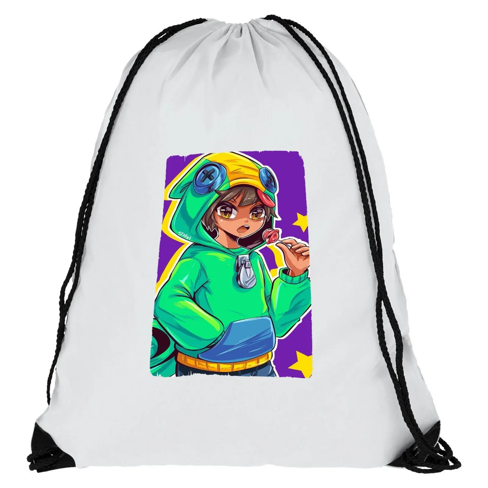 Bag for shoes school brawl stars (Bravo старс game Raven Crow Leon бравл Spike браулер) - 9536 bag shoe carrying workout