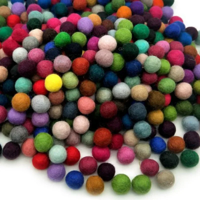 10pcs Wool Felt Balls DIY Craft Supplies Christmas Hand Made Decoration images - 6