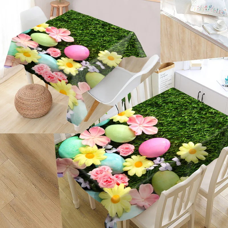 Easter Tablecloths 3d Printed Kitchen Rectangular Table Cover Party