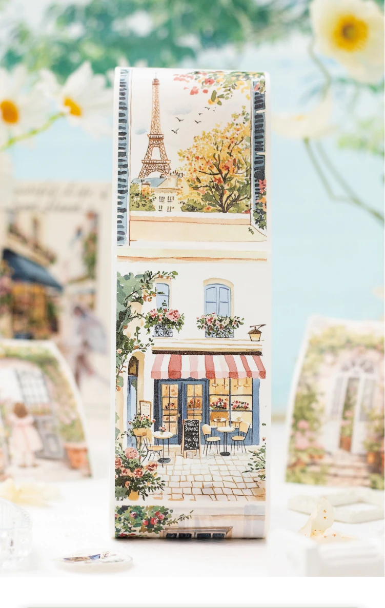 80mm*2m Schöne Landschaft Bänder DIY Scrapbooking Dekor Fotoalbum Collage Journalling Materialien Aufkleber – Detail 2