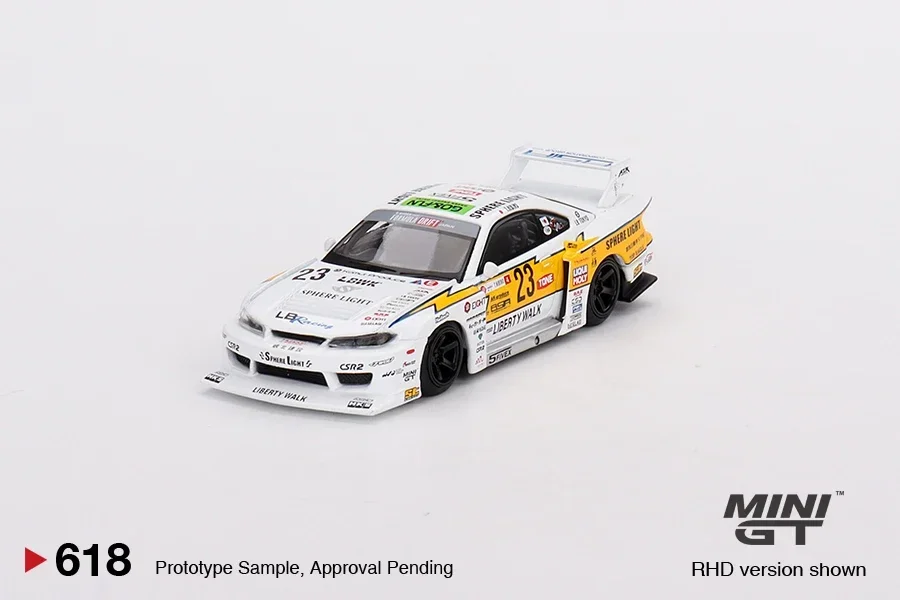 

Миниатюрный 1/64 Nissan LB-супер силуэт S15 SILVIA #23 2022 брикет автомобильный сплав литая модель автомобиля для мальчиков