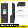 Baofeng UV-5RH Pro Max Walklie Talkie Extended Battery 6800mAh Type-C Charging UV-5RM AR-5RM Rechargable Two Way Radio Batteries 1