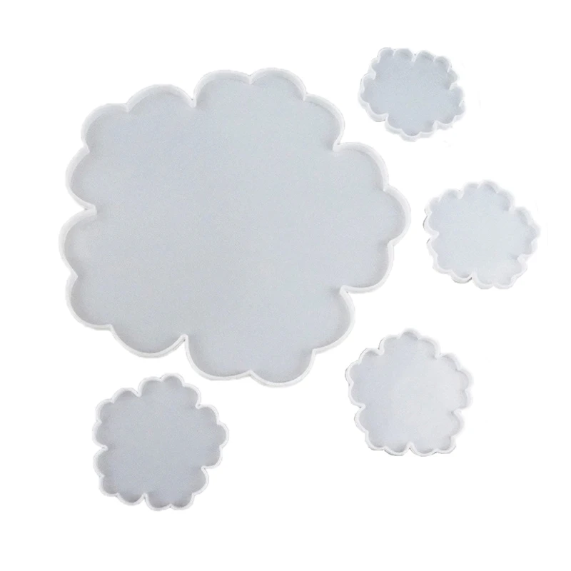 

N7MD 5x DIY Flower Silicone Geode Resin Molds Resin Tea Mat