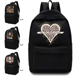 2022 New Canvas Couple High School Bag Men Backpack Shoulders Laptop Backpack Unisex Backpacks Leopard Pattern PrintedSport Bag