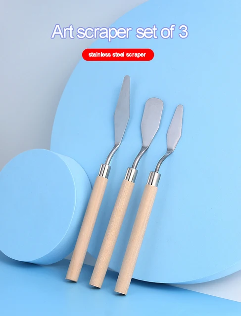 1xStainless Steel Palette Scraper Set Spatula Knives For Artist