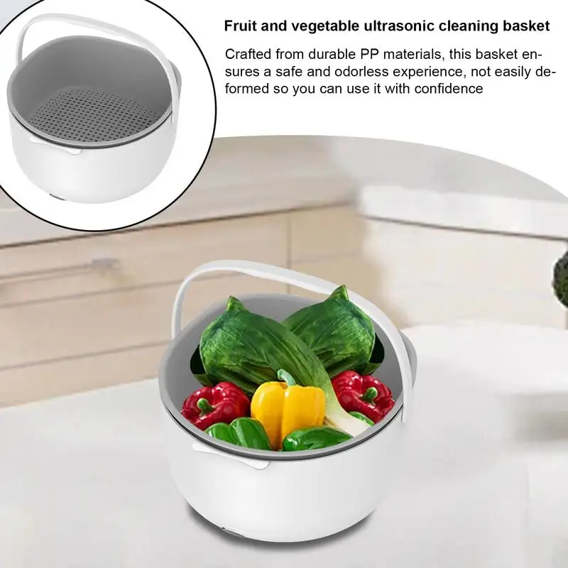 Electric Fruit Vegetable Washing Basket Electric Kitchen Ingredient Purifier Portable Fruit And Vegetable Cleansing Machine For