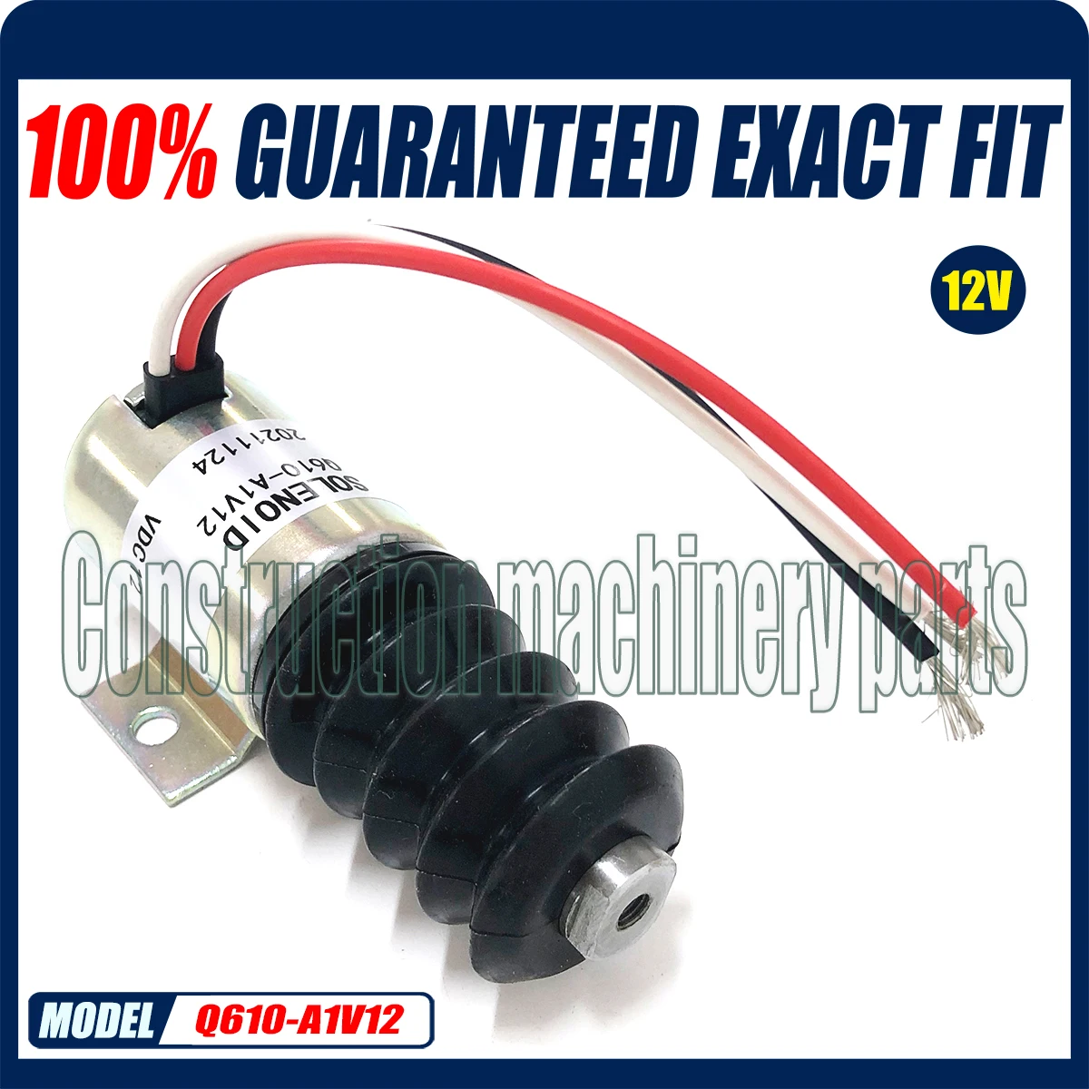Q610-A1V12 Solenoide Di Arresto Ref Trombetta Q610-A1V12 12V Per Compressori Trattori Tosaerba