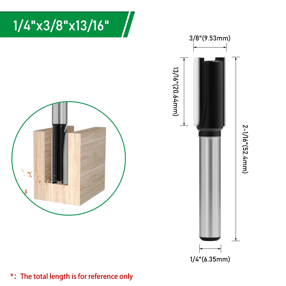 LAVE 1 Stück 1/4 Zoll Schaft Holzbearbeitungsfräser - Schwarz Oxidierte Beschichtung für Holzbearbeitung und Nutfräsen C07002 – Detail 11