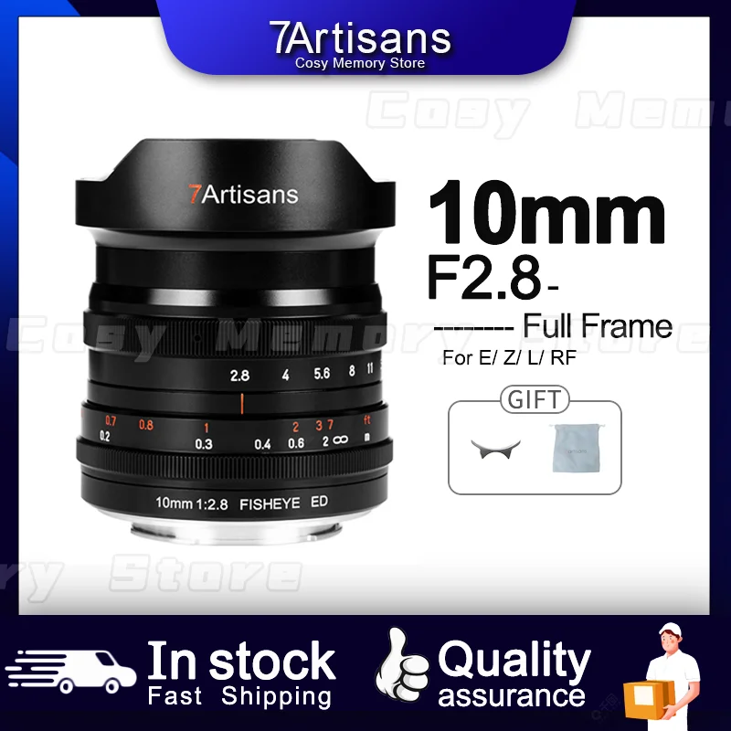 7 Artigiani 10Mm F2.8 Obiettivo Grandangolare Fisheye Full Frame Per Sony E Canon Rf Nikon Z Panasonic L Leica L Fujiffx Gfx 50S