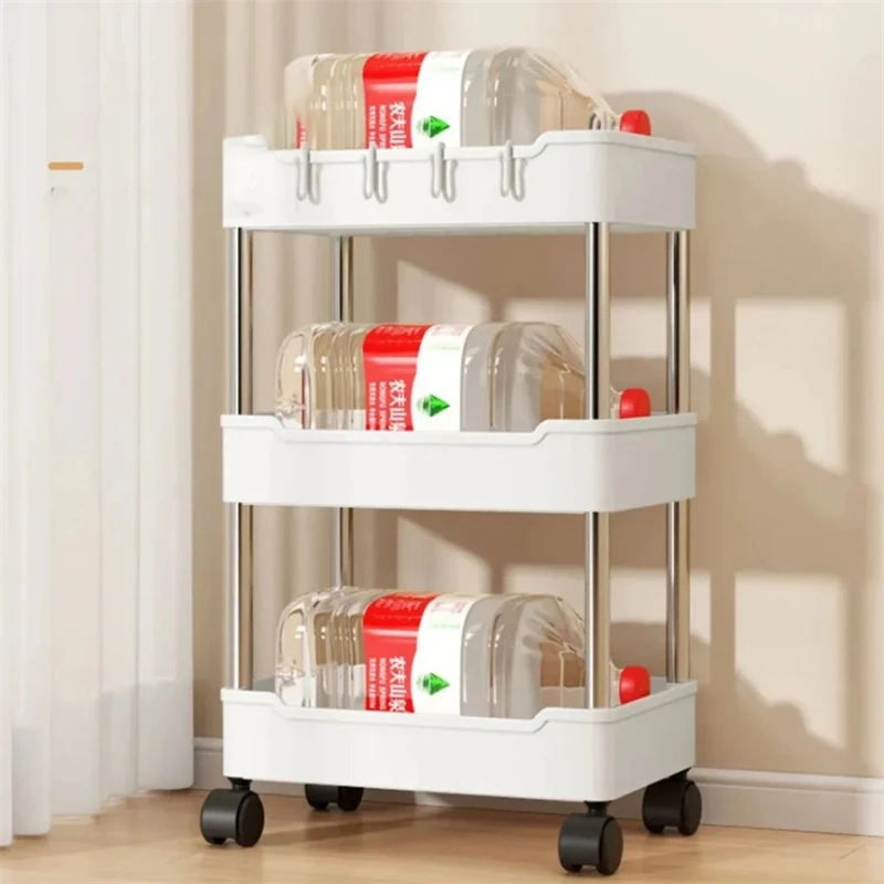 3/4 Tier Rolling Storage Cart Mobile Gap Storage Rack Multi-purpose Utility Cart Kitchen Organizer Shelf Bathroom Storage Rack 4