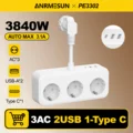 2 USB 1Type C Plug