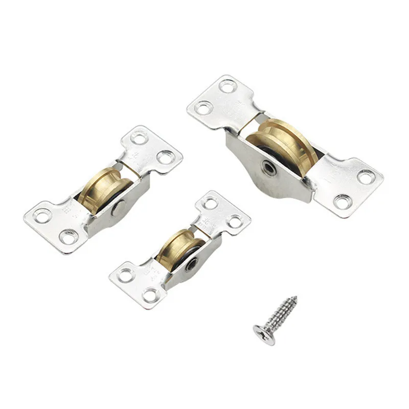 Description Picture 4 of item2PC Stainless Steel Silent Bearing Pulley Sliding Door Roller Lower Track Copper Wheel Wardrobe Door Slot Pulley Window Hardware