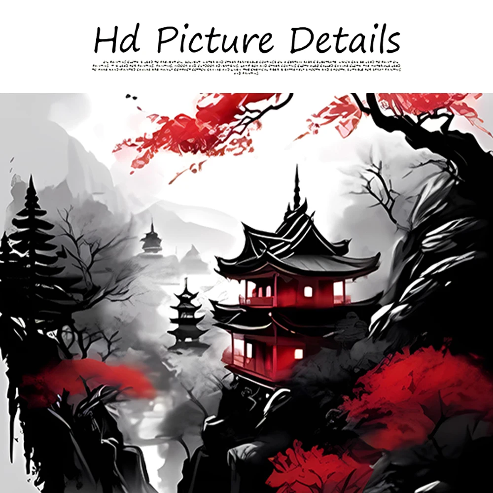 3pcs Vintage Japanese Style Natural Landscape Wall Art Canvas